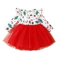 thumbnail image 1 of Toddler Christmas Girls Dresses Long Sleeve Party Dress With Cartoon Print Kids Holiday Casual School Clothing Red Size 3-4T, 1 of 5