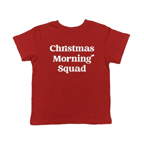Toddler Christmas Morning Squad T Shirt Funny Xmas Party Family Novelty Graphic Tee for Children