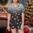 thumbnail image 1 of Toddler Christmas Pajama Set Gray Satin Pajama Set Long Sleeve 2 Piece Sleepwear Button-Down Christmas Outfits Toddler Boys' Sleepwear 2-3 Years, 1 of 3