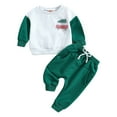 thumbnail image 1 of Toddler Christmas Sweatsuit Outfits Kids Boy Girl Xamas Tree Sweatshirt Long Sleeve Pullover Tops Jogger Pants, 1 of 9
