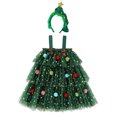 thumbnail image 1 of Toddler Christmas Tutu Dress with Headband Baby Girl Sleeveless Layered Princess Tulle Dress 3-4Y, 1 of 7
