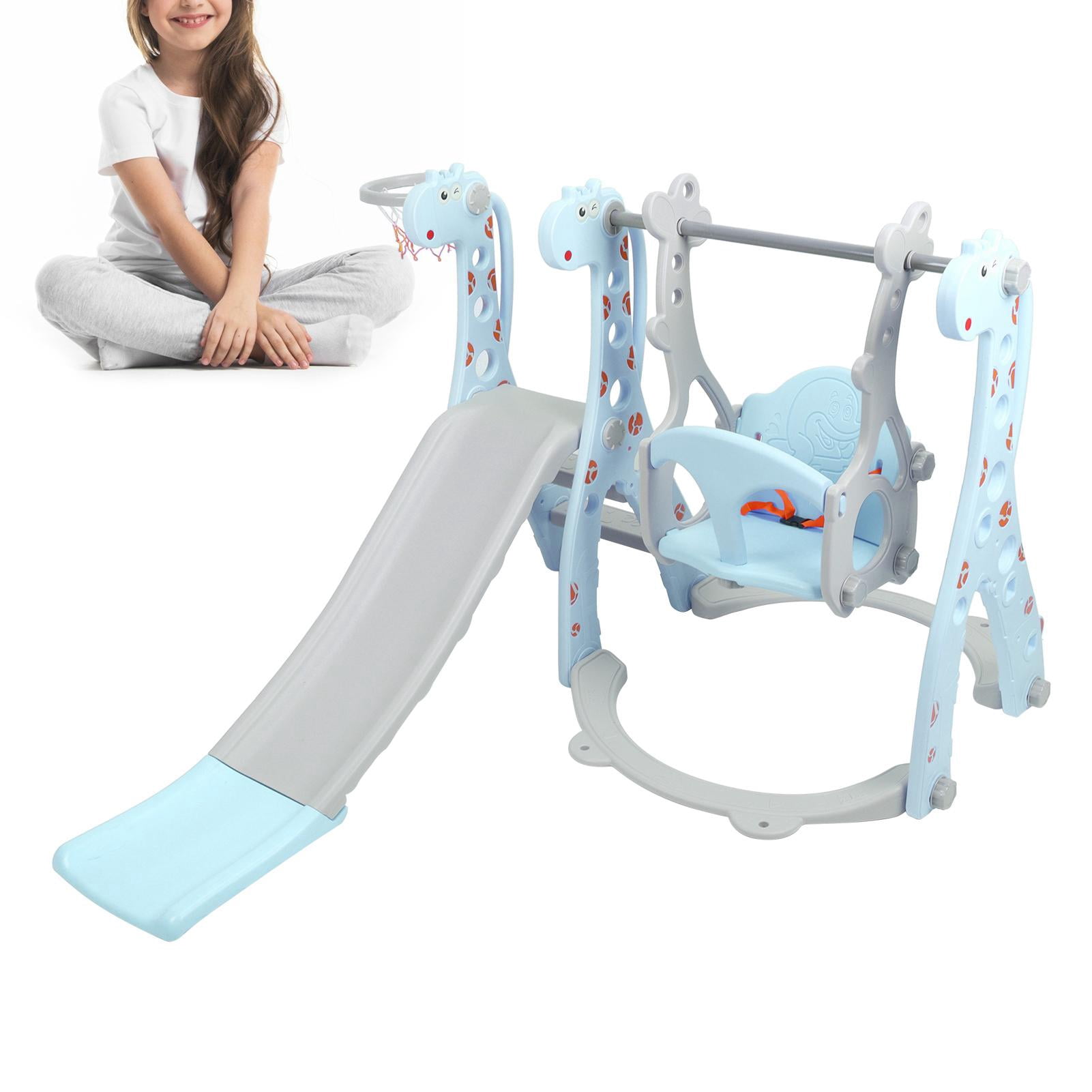 Toddler Climber Swing Set with Basketball Hoop Outdoor Indoor Children ...