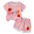 thumbnail image 1 of And Toddler Clothes Baby Suit Clothes Five Piece Set Baby Clothes T-Shirt Elastic Waist Shorts Set Cartoon Print Summer 2pcs Set Dailywear Set 18-24 Months, 1 of 9