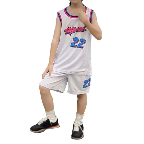 Toddler Clothes for Boys 4t Crew Neck Short Sleeved Sports Suit Fashion Letters Printed 2 Piece Basketball Performance Tank Shirt Top and Mesh White,18-24 month