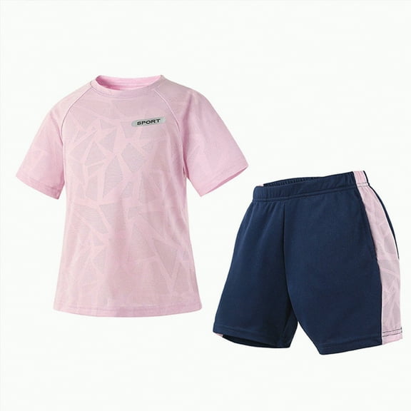 Toddler Clothes for Boys Baby Boy Summer Kids Unisex Round Neck Printed Short-sleeved Running Suit 1t 2t 3t 4t 5t 6t T Shirt Set Shorts Outfit 2-Piece