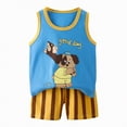 thumbnail image 1 of Toddler Clothes for Boys Baby Boy Summer Kids Unisex Spring Cotton Striped Printed Short Sleeved Beach 0 6 12 18 24 Months 2T 3T T-shirt with Elastic Waist Shorts Outfit Tshirt Outfits Two Pieces Set, 1 of 5