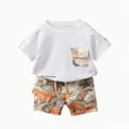 thumbnail image 1 of Toddler Clothes for Boys Baby Sets Kids Unisex Spring Summer Cotton Cute Printed Short Sleeved Running Suit 12 18 24 Month 3T 4T 5T Tops Shorts Set Outfits T-Shirt Tops+Long Pants 2-Piece, 1 of 3