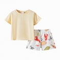thumbnail image 1 of Toddler Clothes for Boys Children's Spring Summer Cotton Round Neck Print Short Sleeve Casual 6 12 18 24Months 2T 3T T shirt + Drawstring Pants Boy Sweat Outfit 2-Piece Set, 1 of 7