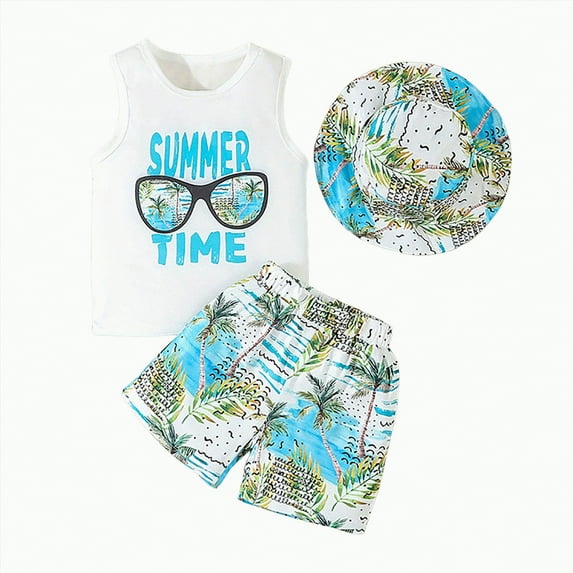 Toddler Clothes for Boys Kids Boy Shorts Clothing Set Children's Spring Summer Cotton Letter Print Short Sleeve Beach 18-24 Months 2t 3t 4t 5t 6t Two Piece Pants Outfits 2-Piece