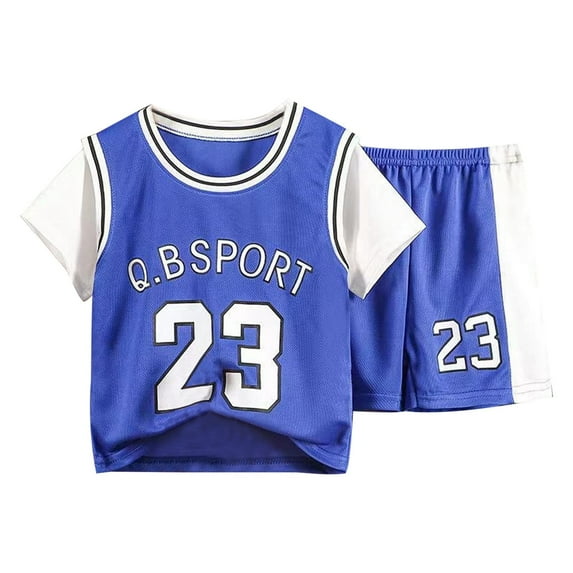 Toddler Clothes for Boys Little Boy Outfit Child Kids Spring Summer Cartoon Printed Short Sleeve Running Suit T-shirt+Shorts T-Shirt Tops+Long Pants Two Pieces Set Gibobby(3-4 Years,Blue)