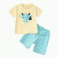 thumbnail image 1 of Toddler Clothes for Boys Shorts Sets Kids Summer Embroidery Prints Short Sleeve Casual 0 3 6 12 18 24 Months T-shirt+Shorts Children Clothing Set Two Pieces, 1 of 9