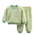 thumbnail image 1 of Toddler Clothes New Toddler Boys Girls Fleece Pajama Set Winter Warm Flannel Tops+pants Outfits Sleepwear 2 Piece Cute Baby Girl Clothes Kids Two Piece Outfits New Green 8 Years, 1 of 3