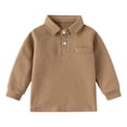 thumbnail image 1 of Toddler Clothes For Boys Boys White T Shirt Polo School Uniform Shirt with Long Sleeve for Boys and Girls Polo Shirt with Pocket Khaki 2-3 Years, 1 of 4