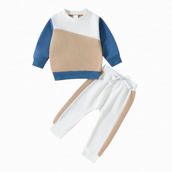 Toddler Clothes For Boys Kids Spring Fall Round Neck Long Sleeve Elastic Waist 6 12 18 24 Months Everyday Outfit Set 2 Pcs