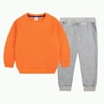 thumbnail image 1 of Toddler Clothes For Boys Kids Spring Fall Solid Color Long Sleeve Elastic Waist 6M 1T 2T 3T 4T 5T Everyday Outfit Set 2 Piece, 1 of 4