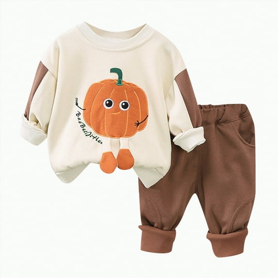 Toddler Clothes For Boys Spring Fall Round Neck Long Sleeve Elastic Waist 0 6 12 18 24 Months 2T 3T Sweatshirts Pants Set Outfits 2 Piece