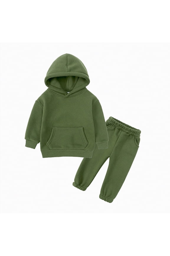 Toddler Clothes For Boys Spring Fall Solid Color Long Sleeve Pocket 2T 3T 4T 5T Everyday Outfit Set 2Pcs