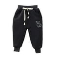 thumbnail image 1 of 3T Girl Clothes 3T Boy Pants Toddler Girls and Boys Fleece Lined Sweatpants Youth Jogger Pants with Pockets Drawstring Active Clothes for Kids Black 12-18 Months, 1 of 4