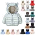 thumbnail image 1 of Toddler Clothes Kids Clothing Boys Girls Winter Fleece Padded Jacket Hooded Zipper Jacket Thicken Warm Coat Puffer Padded Jacket Coats Light Outwear Cute Bear Ears Hoodieds Coat With Pockets Clothing, 1 of 6