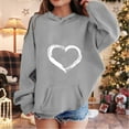 thumbnail image 1 of Toddler Clothes for Girls Heart Print Long-Sleeve Kids Hoodie Loose Fit Casual Spring Pullover Sweatshirts Tops Shirts Grey 11-12 Years, 1 of 4