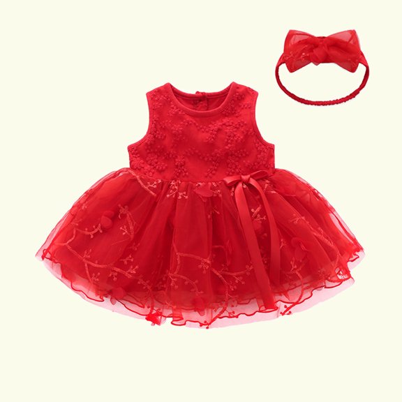 Tbopshirt Toddler Clothing,Newborn Toddler Baby Girl Clothes Outfits Cute Embroidery Lace Mesh Princess Dress Set