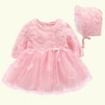 thumbnail image 1 of Tbopshirt Toddler Clothing,Newborn Toddler Baby Girl Clothes Outfits Cute Long Sleeve Embroidery Lace Mesh Princess Dress Hat Set, 1 of 5