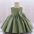 thumbnail image 1 of Toddler Clothing, Toddler Girls Satin Embroidery Rhinestone Bowknot Birthday Party Gown Long Dresses, 1 of 5