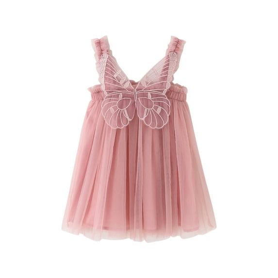 Toddler Clothing, Toddler Kids Baby Girls Cute Summer Mesh Elegant Butterfly Wing Suspenders Dress Skirt