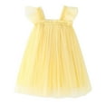 thumbnail image 1 of Toddler Clothing, Toddler Kids Baby Girls Cute Summer Mesh Solid Color Flying Sleeve Suspenders Dress Skirt, 1 of 1