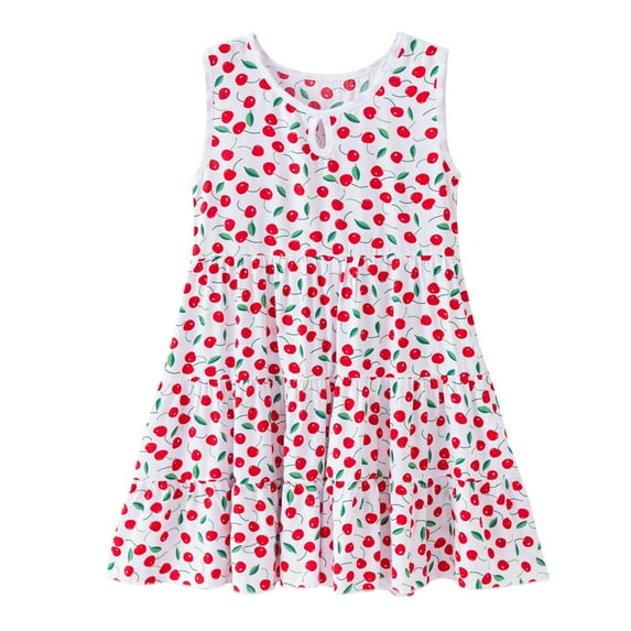 Toddler Clothing, Toddler Kids Baby Girls Fashion Cute Sleeveless Sweet Print Ruffle Dress