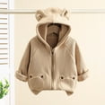 thumbnail image 1 of Toddler Coat Baby Boy Fleece Jacket Baby Girl Hoodie With Bear Ear Toddler Zip Up Hoodie Girl Baby Boy 12-18 Months, 1 of 3