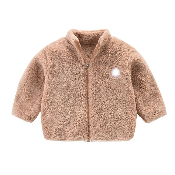 Toddler Coat Cute Printed Solid Long Sleeve Clothes for Girls 3-4 Years