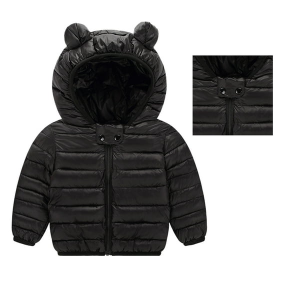 Toddler Coat Light Weight Water-Resistant Bear with Hood Kids Down Jacket Baby Girl Winter 18-24 Months