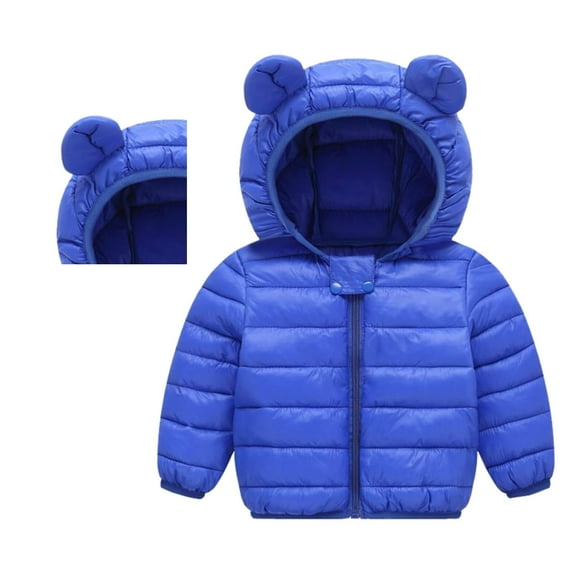 Toddler Coat Light Weight Water-Resistant Bear with Hood Puffer Jacket Little Girl Clothes 18-24 Months