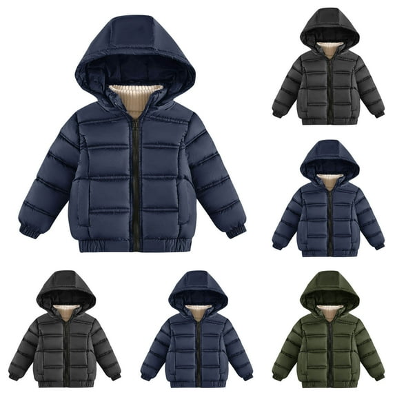 Toddler Coat Yourumao Baby Boys Girls Hooded Puffer Jacket Packable Down-Alternative Waterproof Warm Coat Outerwear Winter Jackets for Kids Blue,L