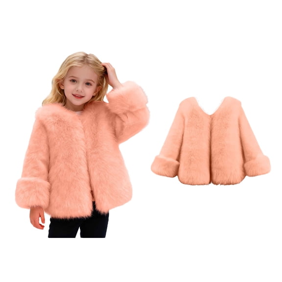 Toddler Coats Girls Pink Fluffy Jacket for Girls Jacket Cozy Warm Winter Clothes Girls Coat Size 2-3 Years