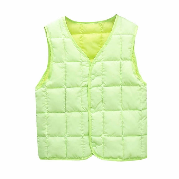 Toddler Coats for Girls and Winter Baby Boys Girls Baby Button Cardigan Vest Down Cotton Vest Inside and Outside Wear New Fall Jackets Winter Outerwear Green 4-5T