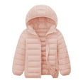thumbnail image 1 of Toddler Coats Winter Jackets For Girls Kids Boy Girl Winter Hooded Puffer Jackets Coats Light Weight Padded Outerwear Light Pink 3-4 Years, 1 of 2