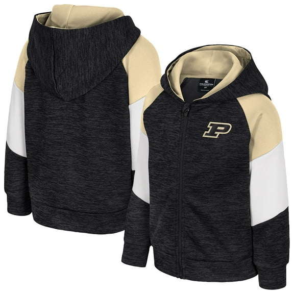 Toddler Colosseum Black Purdue Boilermakers Spirit Hollow Full-Zip Hoodie