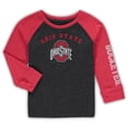 thumbnail image 1 of Toddler Colosseum Black/Scarlet Ohio State Buckeyes Two-Hit Raglan Long Sleeve T-Shirt, 1 of 1