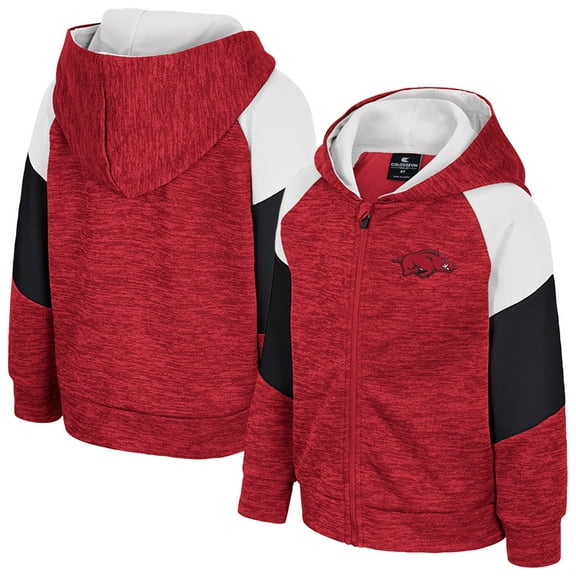 Toddler Colosseum Cardinal Arkansas Razorbacks Spirit Hollow Full-Zip Hoodie
