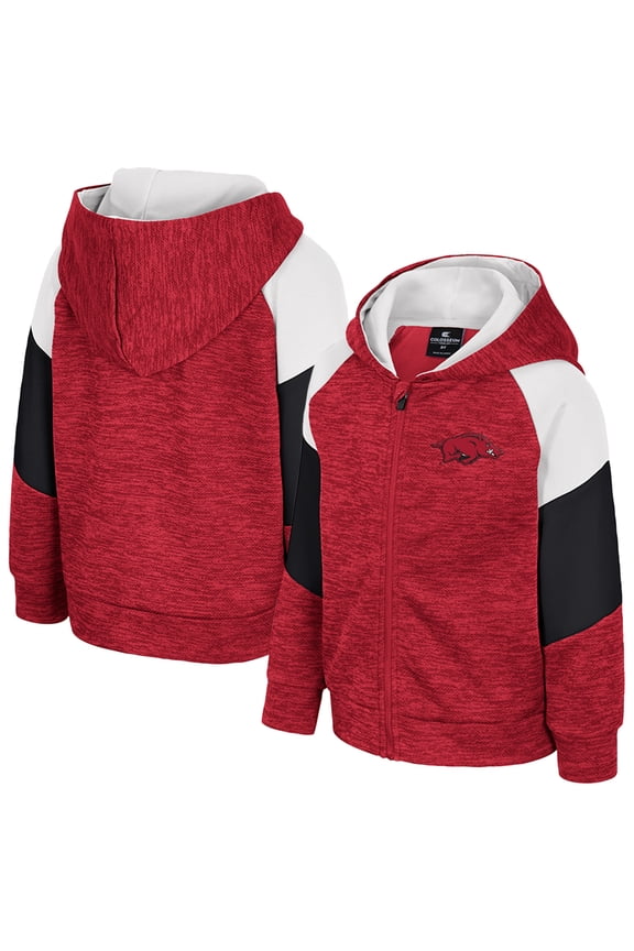 Toddler Colosseum Cardinal Arkansas Razorbacks Spirit Hollow Full-Zip Hoodie