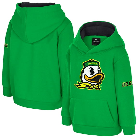 Toddler Colosseum Green Oregon Ducks Big Logo Volume Fleece Pullover Hoodie