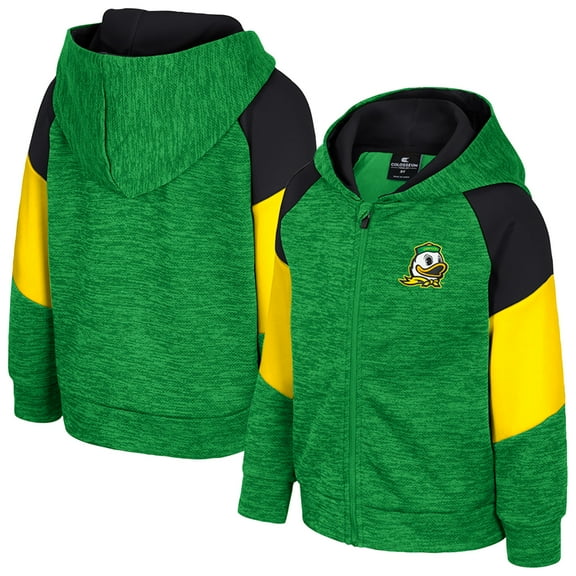 Toddler Colosseum Green Oregon Ducks Spirit Hollow Full-Zip Hoodie