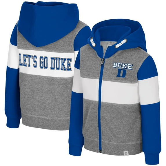 Toddler Colosseum Heather Gray Duke Blue Devils Bert Full-Zip Hoodie