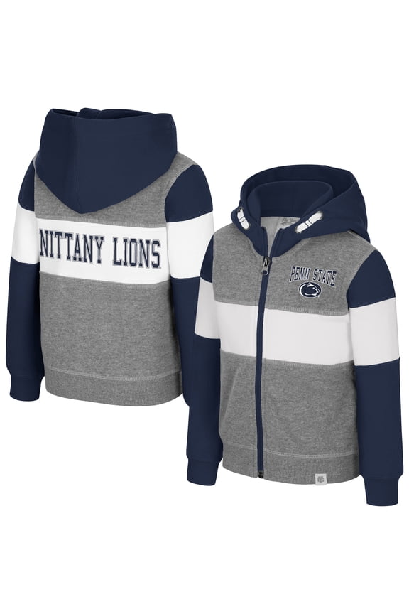 Toddler Colosseum Heather Gray Penn State Nittany Lions Bert Full-Zip Hoodie