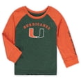 thumbnail image 1 of Toddler Colosseum Heathered Green Miami Hurricanes Long Sleeve Raglan T-Shirt, 1 of 1