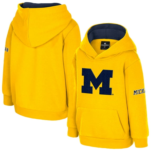 Toddler Colosseum Maize Michigan Wolverines Big Logo Volume Fleece Pullover Hoodie