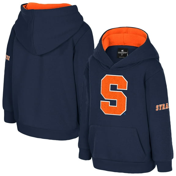 Toddler Colosseum Navy Syracuse Orange Big Logo Volume Fleece Pullover Hoodie