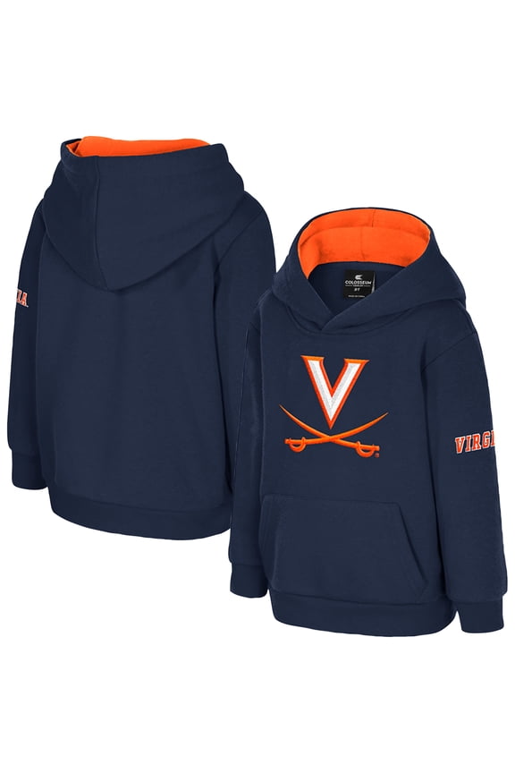 Toddler Colosseum  Navy Virginia Cavaliers Big Logo Volume Fleece Pullover Hoodie